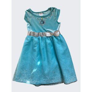 Disney & Jumping Beans Frozen Elsa Dress Size 4 Polyester Spandex Blue & Silver